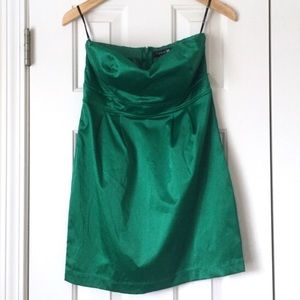 🌵Green satin mini dress